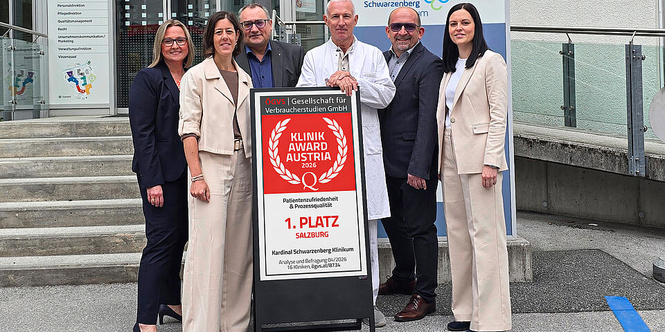 1. Platz im Bundesland Salzburg für Kardinal Schwarzenberg Klinikum bei Klinik-Award Austria 2026